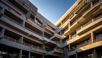 geometric architectural pattern of a concrete building 