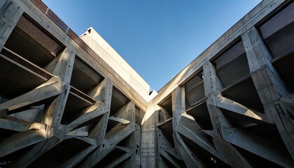 geometric architectural pattern of a concrete building 