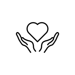 Heart and hands icons vector icon design. modern flat and line design
