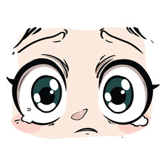 Cute Cartoon Eyes with an Innocent Expression