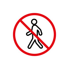 No entry sign vector icon design. modern flat and line design