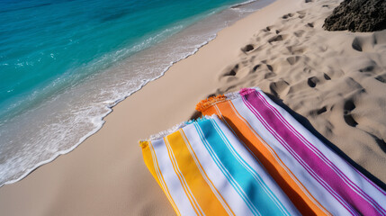 Travel Accessories Clean Towels on Sand