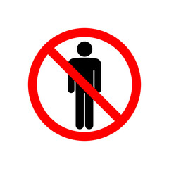 No man sign vector icon design. modern flat and line design
