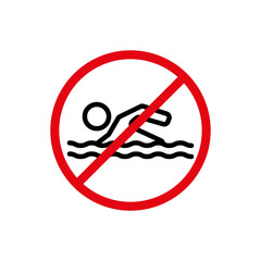 No swimming sign vector icon design. modern flat and line design