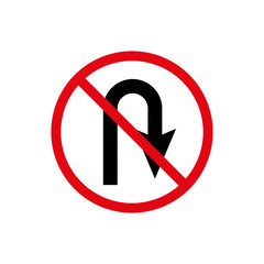 No u turn road sign vector icon design. modern flat and line design © Vince