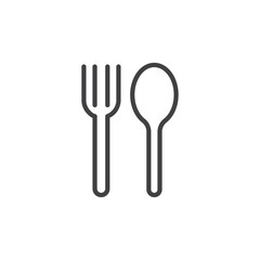 Spoon and Fork icons vector icon design. modern flat and line design