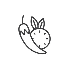 Spices icons vector icon design. modern flat and line design