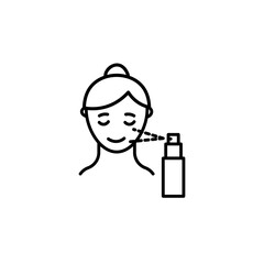 Spray on face icons vector icon design. modern flat and line design