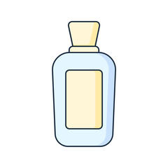 Perfume Bottle Flat design style, elegant glass perfume bottle with yellow liquid, ideal for beauty branding luxury product ads and cosmetics illustrations