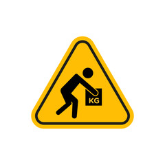 Warning heavy object signs vector icon design. modern flat and line design