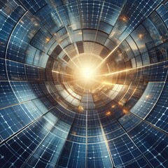 Solar Panel reflect the sky