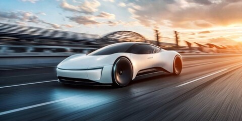 Naklejka premium Advanced technology showcased in a high-speed vehicle.