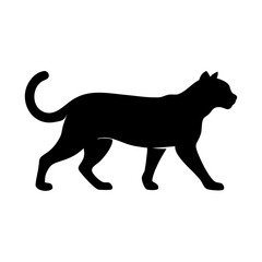 Fototapeta premium Black and White Cat Silhouette – Minimalist Animal Art Illustration