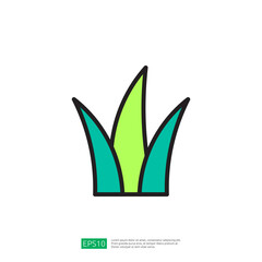 Stylized Green Grass Icon Representing Growth and Nature in Farming Context