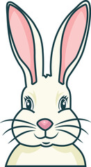 White Rabbit Head Vintage Logo Art Vector