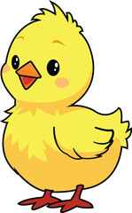 Cartoon Chick Cute Yellow Chicken Baby Vector