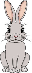 Vintage Style Cartoon Rabbit Sitting Bunny Vector