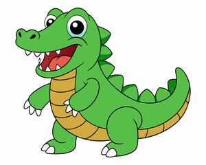 cartoon crocodile vector silhouette illustration isolated on white background