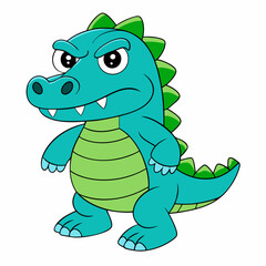 cartoon crocodile vector silhouette illustration isolated on white background