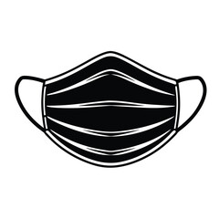 Black silhouette of a face mask vector Art & Illustration
