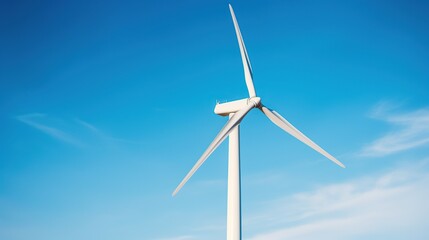 Wind Turbine Against Blue Sky