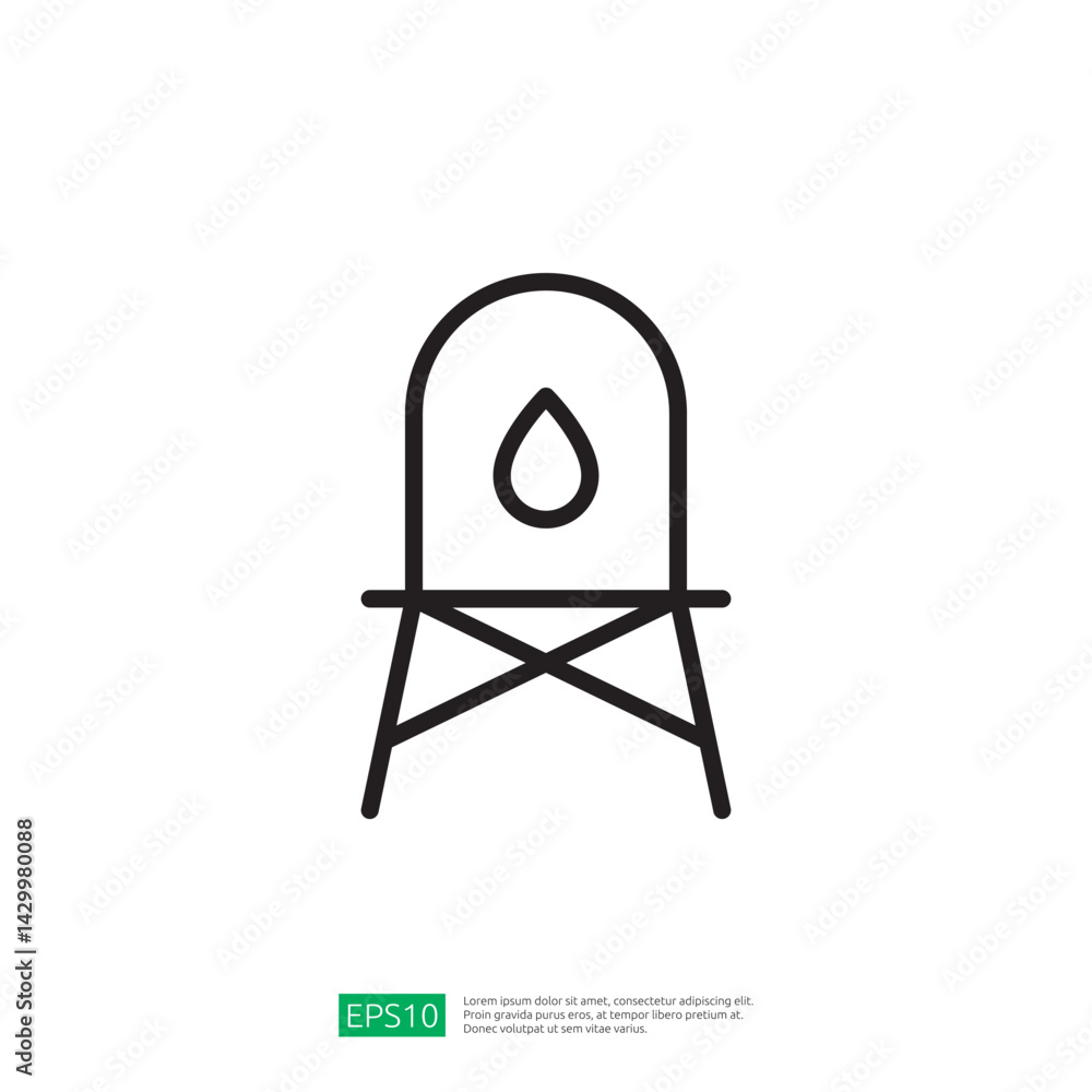 Poster minimalist icon representing water drop in a farming context depicting agricultural practices and su