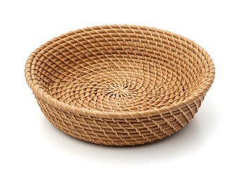Empty round woven basket home decor natural style