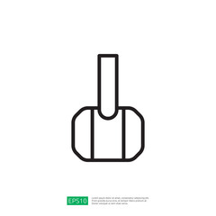 Simple Line Icon of Agricultural Farming Tool for Crop Cultivation and Harvesting