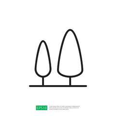 Minimalist Botanical Icon Representing Two Tall Trees Signifying Growth and Sustainability in Agriculture