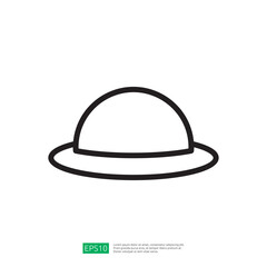 Simple Outline Icon of a Farming Hat Symbolizing Agriculture and Rural Life