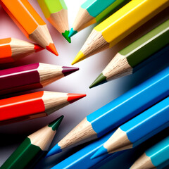 Fototapeta premium colored pencils on white background