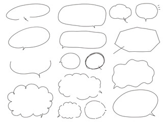 シンプル・手描き・線画の吹き出しセット