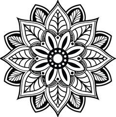  Abstract Floral Ornament with Mandala and Nature-Inspired Design