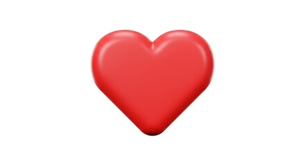 Red Heart on White Background