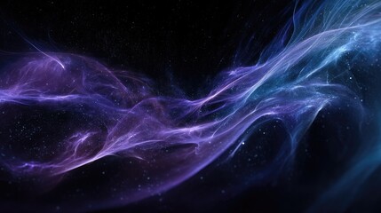 Mystical cosmic aurora shimmering against the backdrop of the starry universe expanse