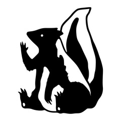 black and white skunk vector