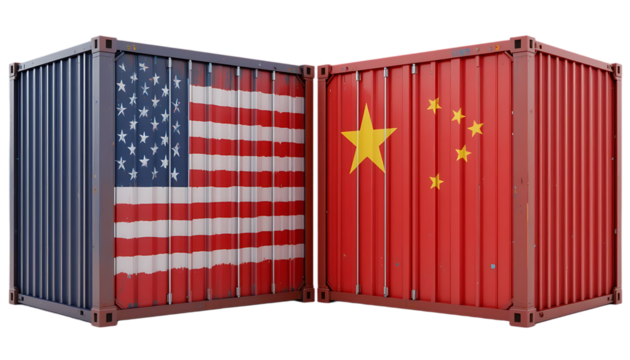 US-China Trade Relations Shipping Containers Representing Bilateral Commerce