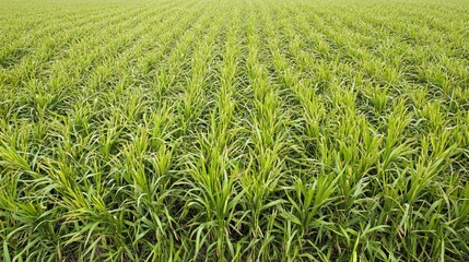 Fototapeta premium Barley field close-up showing golden stalks full of grain, drooping and heavy with readiness