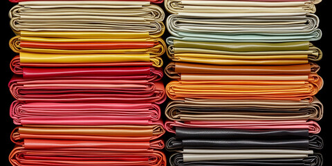  Vibrant Stacked Sheets of Leather in Various Colors