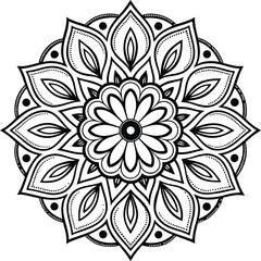 Abstract Floral Ornament with Mandala and Nature-Inspired Design