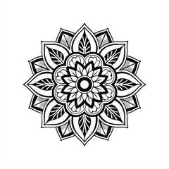  Abstract Floral Ornament with Mandala and Nature-Inspired Design