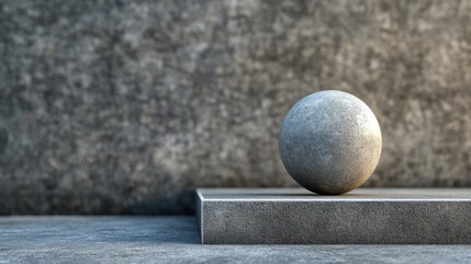 Podium with a single object on top, abstract minimalist background, focused composition