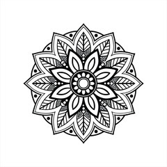  Abstract Floral Ornament with Mandala and Nature-Inspired Design