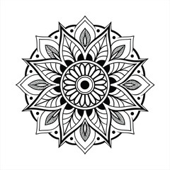 Abstract Floral Ornament with Mandala and Nature-Inspired Design