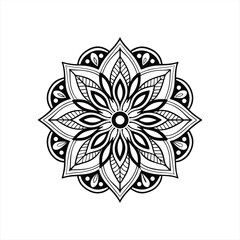  Abstract Floral Ornament with Mandala and Nature-Inspired Design