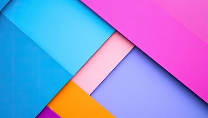 Obraz premium Abstract geometric shapes in vibrant colors. Layers of pastel shades create a dynamic visual effect