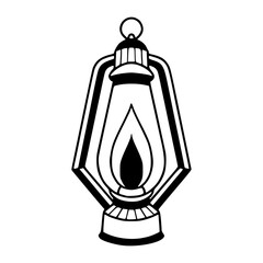 vintage oil lamp graphic design