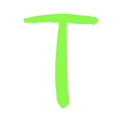手描きのアルファベットのTの文字イラスト