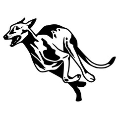 sprinting dog illustration clipart