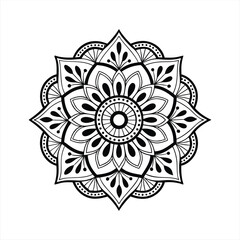 Abstract floral mandala design with ornate patterns and vintage ethnic elements